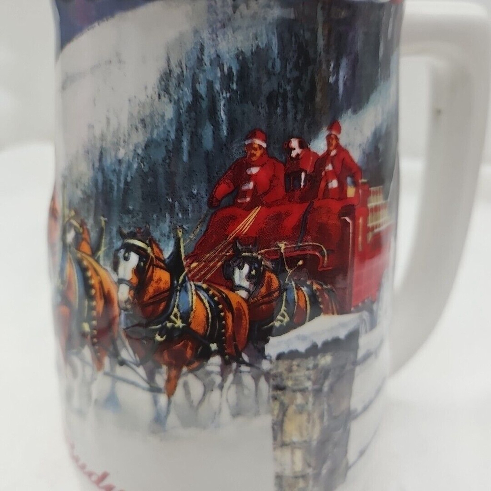Budweiser Holiday Stein Collection 2010 "Dashing Through The Snow" Beer Mug - Picture 10 of 14